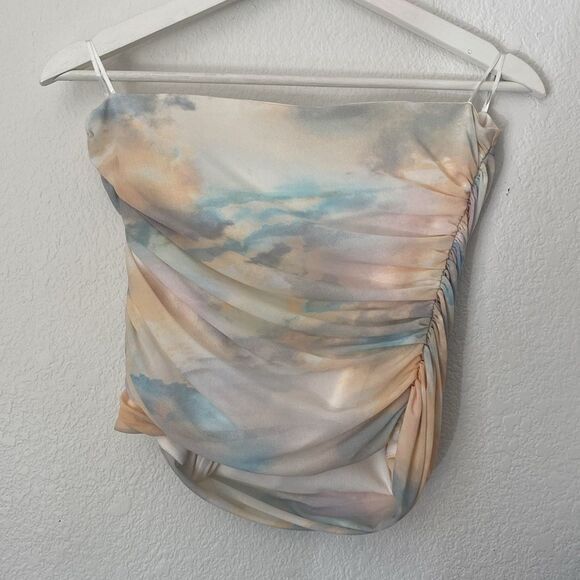 Zara Pastel Color Cloud Tulle Corset Top - Picture 8 of 9